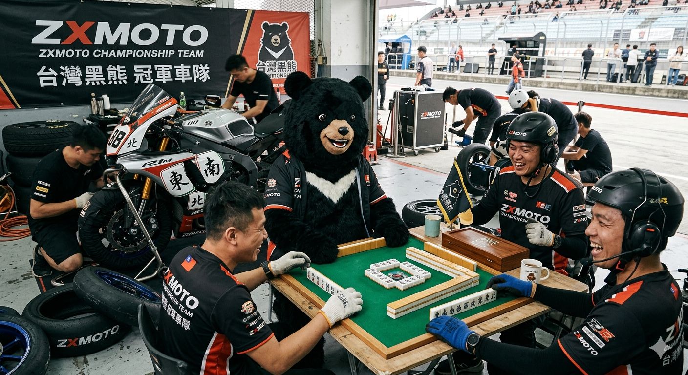 ZXMOTO賽車美學,台灣黑熊算牌大師,麻將平衡演算法,極速跨界奇幻傳說,速度與胡牌的傳奇